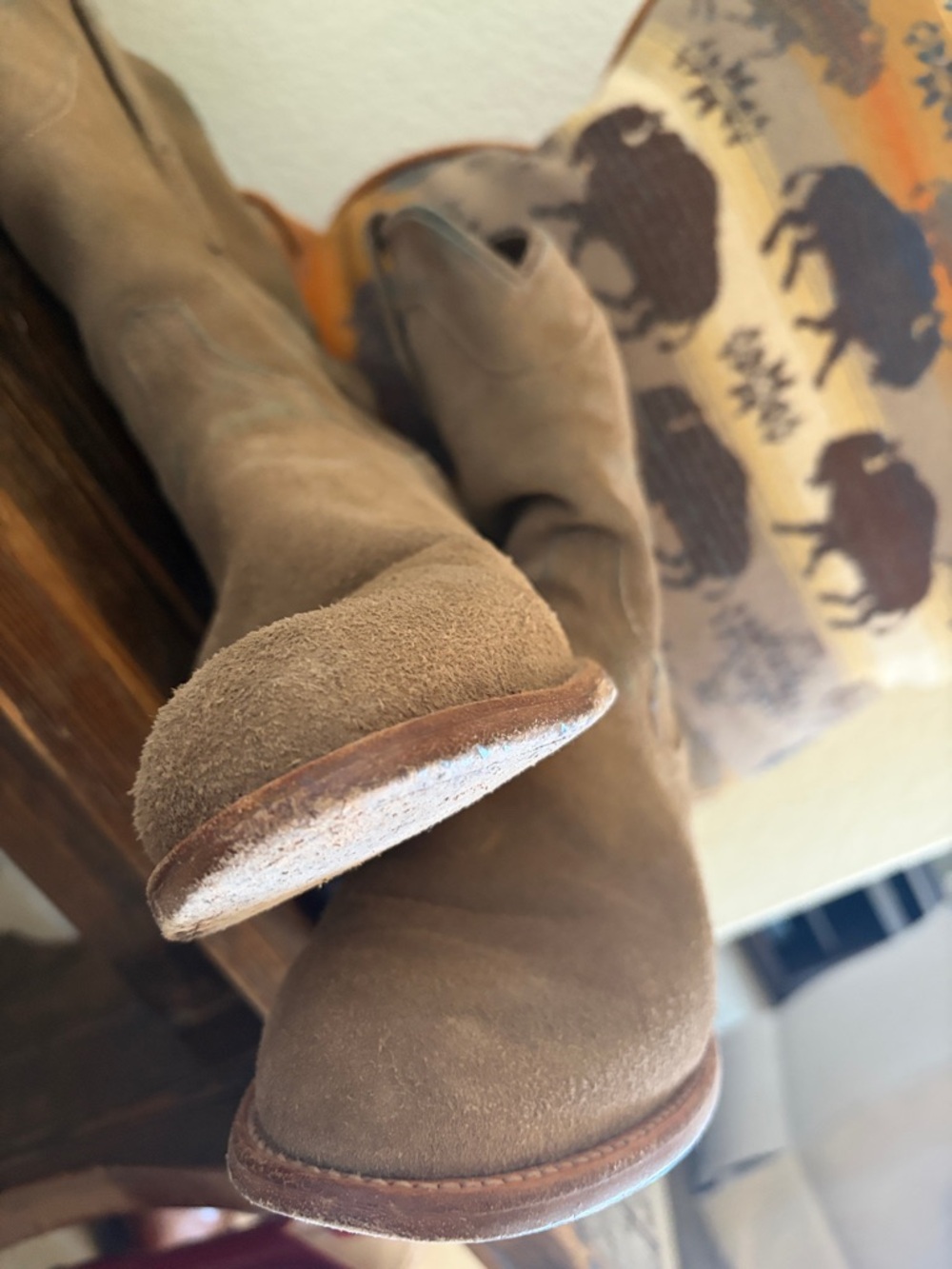 Tecovas "Shane" Suede Roper Boots - Mens 10.5D - Granite w/ matching suede belt - Picture 7 of 13